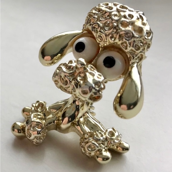Vintage 1960s Antique Signed Gerry's FRENCH POODLE BROOCH Pinback Brooch - Picture 2 of 8